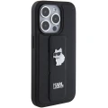 Etui Karl Lagerfeld Gripstand Saffiano Choupette Pins na iPhone 15 Pro Max - czarne