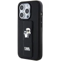 Etui Karl Lagerfeld Gripstand Saffiano Karl&Choupette Pins na iPhone 15 Pro Max - czarne