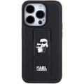 Etui Karl Lagerfeld Gripstand Saffiano Karl&Choupette Pins na iPhone 15 Pro Max - czarne