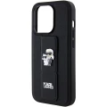 Etui Karl Lagerfeld Gripstand Saffiano Karl&Choupette Pins na iPhone 15 Pro Max - czarne