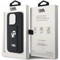 Etui Karl Lagerfeld Gripstand Saffiano Karl&Choupette Pins na iPhone 15 Pro Max - czarne