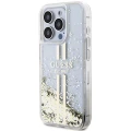 Etui Guess Liquid Glitter Gold Stripes na iPhone 15 Pro Max - przezroczyste