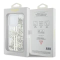Etui Guess Liquid Glitter Gold Stripes na iPhone 15 Pro Max - przezroczyste