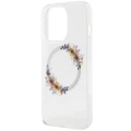 Etui Guess IML Flowers Wreatch MagSafe na iPhone 15 Pro Max - przezroczyste