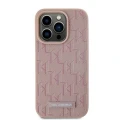 Etui Karl Lagerfeld Leather Monogram Metal Logo na iPhone 15 Pro Max - różowe