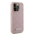 Etui Karl Lagerfeld Leather Monogram Metal Logo na iPhone 15 Pro Max - różowe