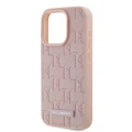 Etui Karl Lagerfeld Leather Monogram Metal Logo na iPhone 15 Pro Max - różowe
