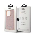 Etui Karl Lagerfeld Leather Monogram Metal Logo na iPhone 15 Pro Max - różowe