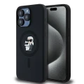 Etui Karl Lagerfeld Silicone Karl&Choupette Ring MagSafe na iPhone 15 Pro Max - czarne