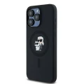 Etui Karl Lagerfeld Silicone Karl&Choupette Ring MagSafe na iPhone 15 Pro Max - czarne