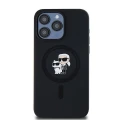 Etui Karl Lagerfeld Silicone Karl&Choupette Ring MagSafe na iPhone 15 Pro Max - czarne