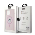 Etui Karl Lagerfeld Silicone Karl&Choupette Ring MagSafe na iPhone 15 Pro Max - różowe