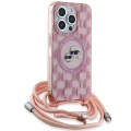 Etui Karl Lagerfeld IML Crossbody Monogram Karl & Choupette Head MagSafe na iPhone 15 Pro Max - różowe