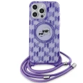Etui Karl Lagerfeld IML Crossbody Monogram Karl & Choupette Head MagSafe na iPhone 15 Pro Max - fioletowe
