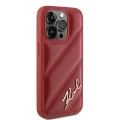 Etui Karl Lagerfeld Diagonal Quilted Script na iPhone 15 Pro Max - czerwone