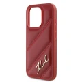 Etui Karl Lagerfeld Diagonal Quilted Script na iPhone 15 Pro Max - czerwone