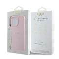 Etui Guess MagSafe Grained Gold Ring na iPhone 15 Pro Max - różowe