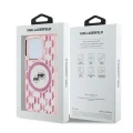 Etui Karl Lagerfeld IML Monogram Karl & Choupette Head MagSafe na iPhone 15 Pro Max - różowe