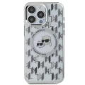 Etui Karl Lagerfeld IML Monogram Karl & Choupette Head MagSafe na iPhone 15 Pro Max - przezroczyste
