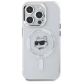Etui Karl Lagerfeld IML Metal Choupette Head MagSafe na iPhone 15 Pro Max - białe