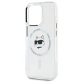 Etui Karl Lagerfeld IML Metal Choupette Head MagSafe na iPhone 15 Pro Max - białe