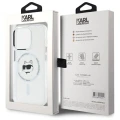 Etui Karl Lagerfeld IML Metal Choupette Head MagSafe na iPhone 15 Pro Max - białe