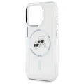 Etui Karl Lagerfeld IML Metal Karl&Choupette Head MagSafe na iPhone 15 Pro Max - białe