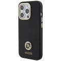 Etui Guess Silicone Logo Strass 4G do iPhone 15 Pro Max - czarne