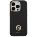 Etui Guess Silicone Logo Strass 4G do iPhone 15 Pro Max - czarne