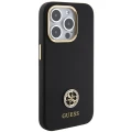 Etui Guess Silicone Logo Strass 4G do iPhone 15 Pro Max - czarne