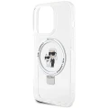 Etui Karl Lagerfeld Ring Stand Karl&Choupettte MagSafe na iPhone 15 Pro Max 6.7" - białe