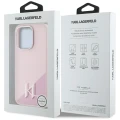 Etui Karl Lagerfeld Silicone Shadow Metal Initial MagSafe do iPhone 15 Pro Max różowy