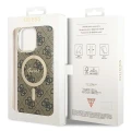Etui Guess IML 4G MagSafe na iPhone 15 Pro Max - brązowe