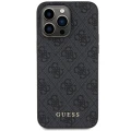 Etui Guess 4G Metal Gold Logo na iPhone 15 Pro - szare