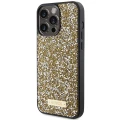 Etui Guess Rhinestone Metal Logo na iPhone 15 Pro - żółte