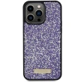 Etui Guess Rhinestone Metal Logo na iPhone 15 Pro - różowe