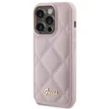 Etui Guess Quilted Metal Logo na iPhone 15 Pro - różowe