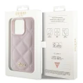 Etui Guess Quilted Metal Logo na iPhone 15 Pro - różowe