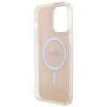 Etui Guess IML Iridescent MagSafe na iPhone 15 Pro - różowe