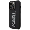 Etui Karl Lagerfeld 3D Rubber Glitter Logo na iPhone 15 Pro - czarne