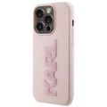 Etui Karl Lagerfeld 3D Rubber Glitter Logo na iPhone 15 Pro - różowe