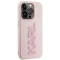 Etui Karl Lagerfeld 3D Rubber Glitter Logo na iPhone 15 Pro - różowe