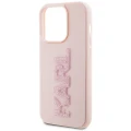 Etui Karl Lagerfeld 3D Rubber Glitter Logo na iPhone 15 Pro - różowe