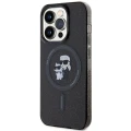 Etui Karl Lagerfeld Karl&Choupette Glitter MagSafe na iPhone 15 Pro - czarne