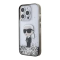 Etui Karl Lagerfeld Liquid Glitter Ikonik do iPhone 15 Pro - przezroczyste