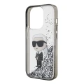 Etui Karl Lagerfeld Liquid Glitter Ikonik do iPhone 15 Pro - przezroczyste