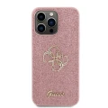 Etui Guess Glitter Script Big 4G do iPhone 15 Pro - różowe