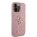 Etui Guess Glitter Script Big 4G do iPhone 15 Pro - różowe