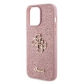 Etui Guess Glitter Script Big 4G do iPhone 15 Pro - różowe