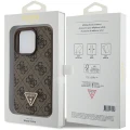 Etui Guess Leather 4G Triangle Strass do iPhone 15 Pro - brązowe